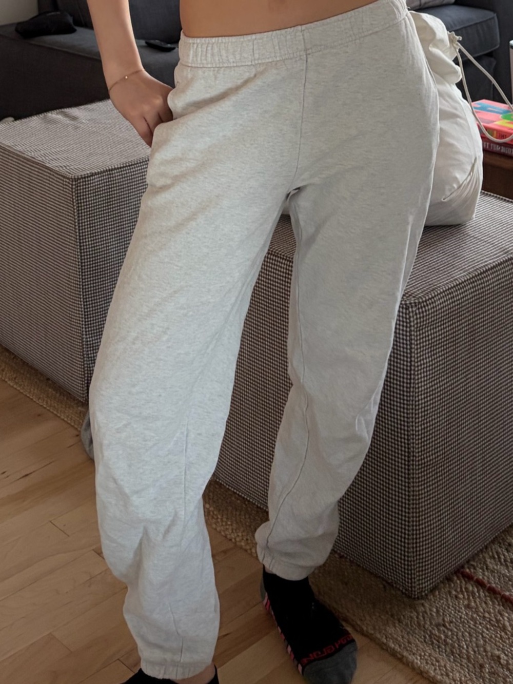 TNA boyfriend cozy Light Gray Sweatpants